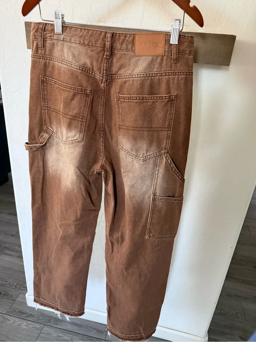 Manfinity|Brown Carpenter Cargo Pants-Wide leg jeans in size small•closet staple